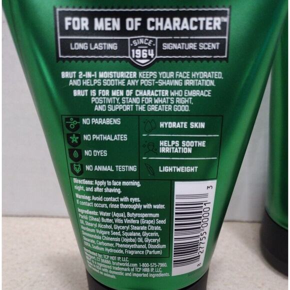 Lot of 3 Brut 2 in 1 Moisturizer Everyday Post Shave 3.5 oz - NEW SEALED!! - Picture 3 of 3